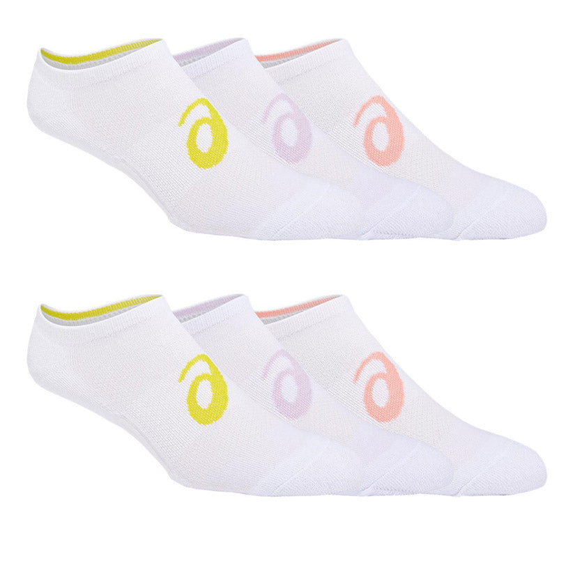 Asics Women's Invasion No Show Socks 6 Pack (Brilliant White) - RacquetGuys.ca