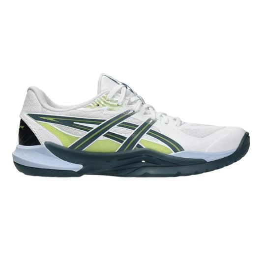 Asics Powerbreak FF Men's Indoor Court Shoe (White/Raw Indigo) - RacquetGuys.ca