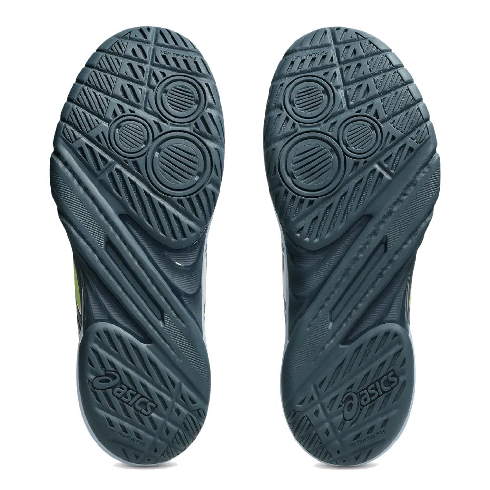 Asics Powerbreak FF Men's Indoor Court Shoe (White/Raw Indigo) - RacquetGuys.ca