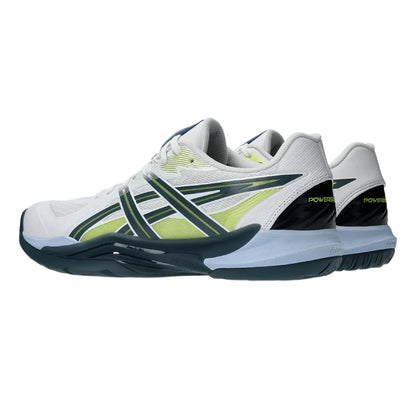 Asics Powerbreak FF Men's Indoor Court Shoe (White/Raw Indigo) - RacquetGuys.ca
