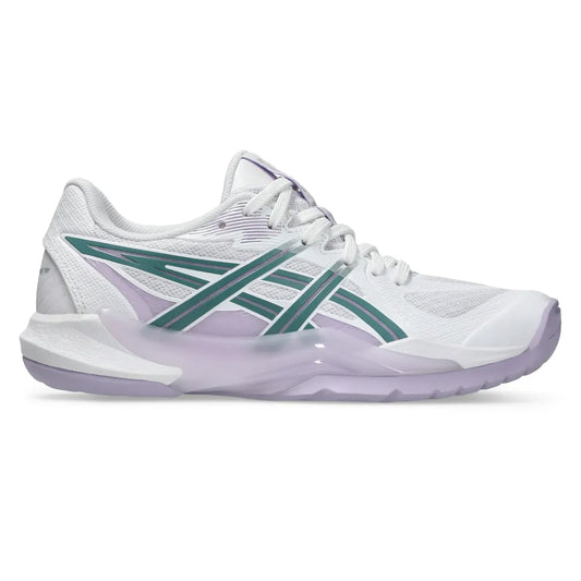 Asics Powerbreak FF Women's Indoor Court Shoe (White/Foggy Teal) - RacquetGuys.ca