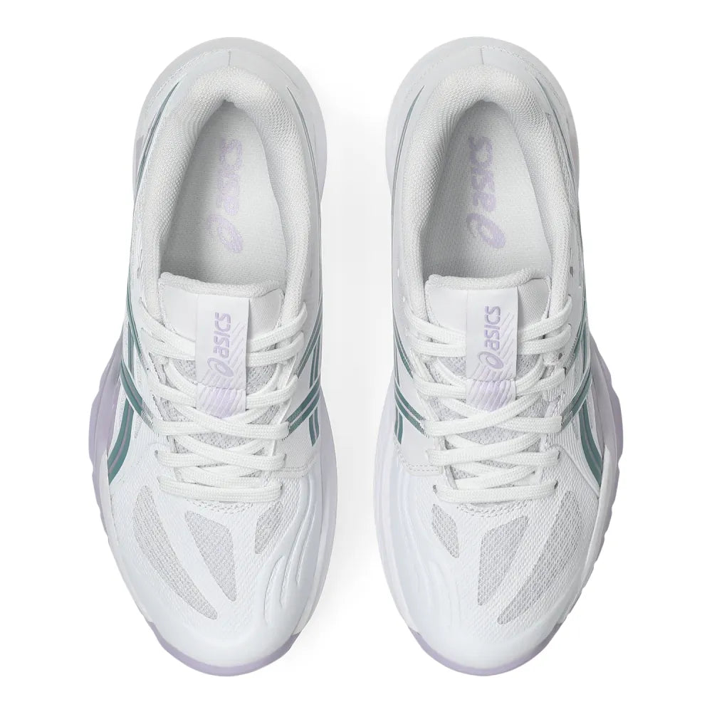Asics Powerbreak FF Women's Indoor Court Shoe (White/Foggy Teal) - RacquetGuys.ca