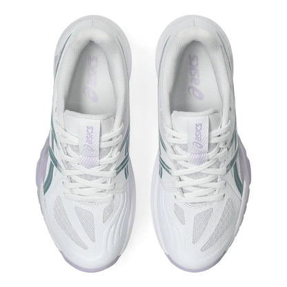 Asics Powerbreak FF Women's Indoor Court Shoe (White/Foggy Teal) - RacquetGuys.ca