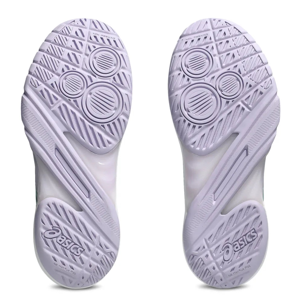 Asics Powerbreak FF Women's Indoor Court Shoe (White/Foggy Teal) - RacquetGuys.ca