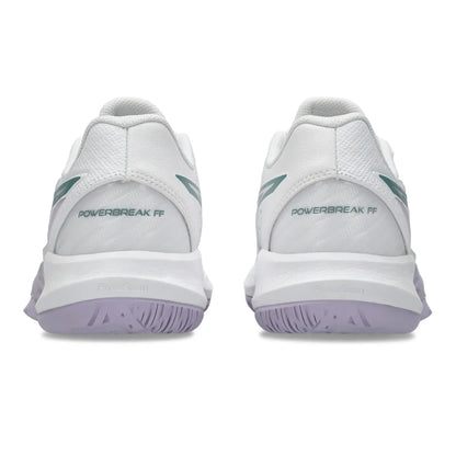 Asics Powerbreak FF Women's Indoor Court Shoe (White/Foggy Teal) - RacquetGuys.ca