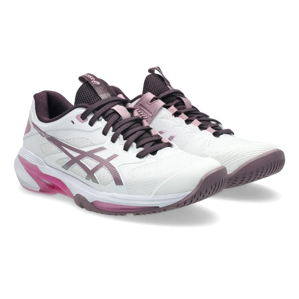 Asics Solution Speed FF 4 Women's Tennis Shoe (White/Dusty Mauve) - RacquetGuys.ca