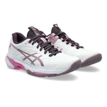 Asics Solution Speed FF 4 Women's Tennis Shoe (White/Dusty Mauve) - RacquetGuys.ca
