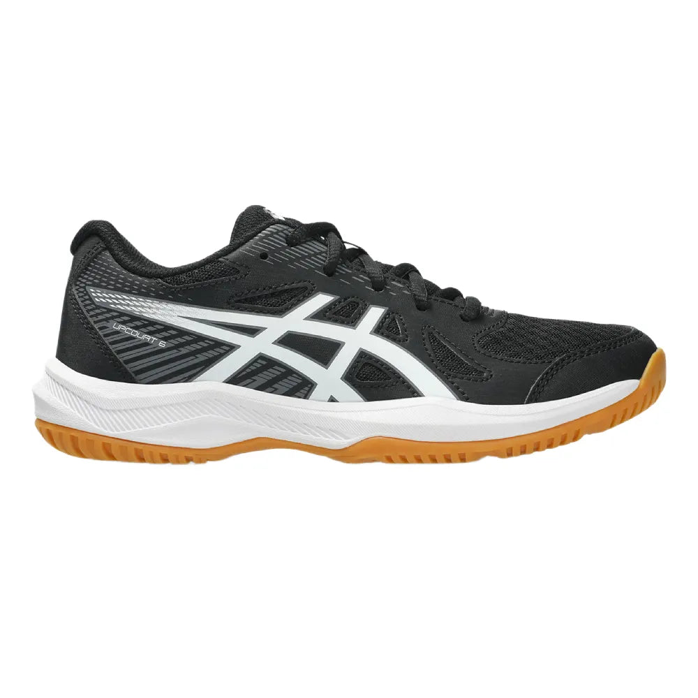 Asics Upcourt 6 GS Junior Indoor Court Shoe (Black/White) - RacquetGuys.ca