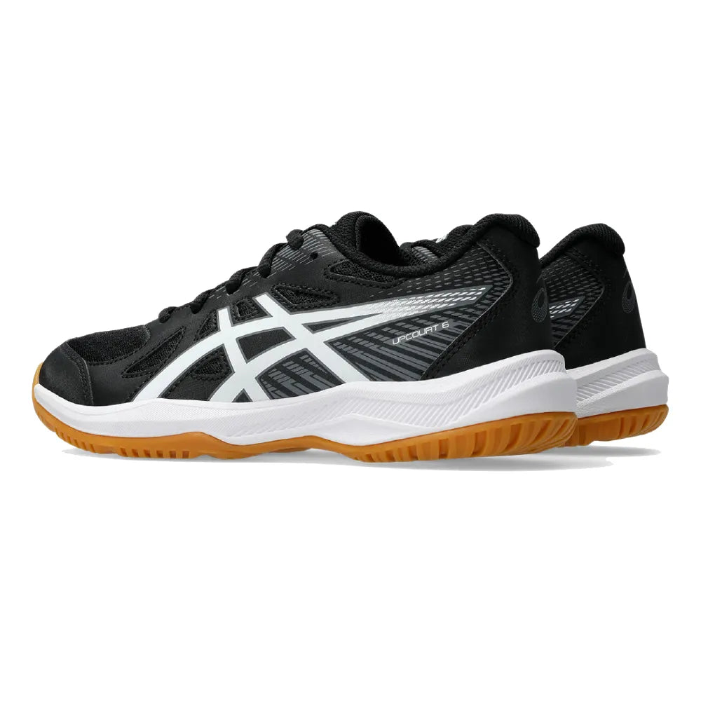 Asics Upcourt 6 GS Junior Indoor Court Shoe (Black/White) - RacquetGuys.ca