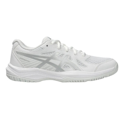 Asics Upcourt 6 GS Junior Indoor Court Shoe (White/Pure Silver) - RacquetGuys.ca