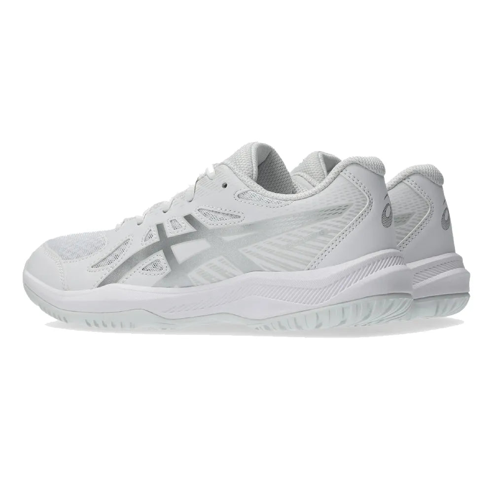 Asics Upcourt 6 GS Junior Indoor Court Shoe (White/Pure Silver) - RacquetGuys.ca