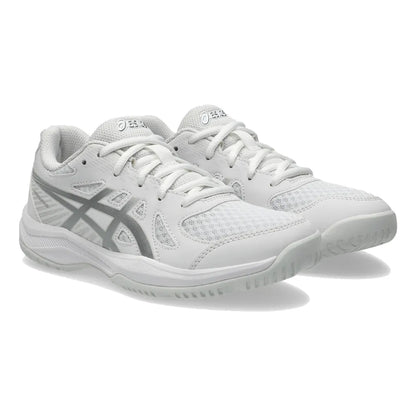 Asics Upcourt 6 GS Junior Indoor Court Shoe (White/Pure Silver) - RacquetGuys.ca