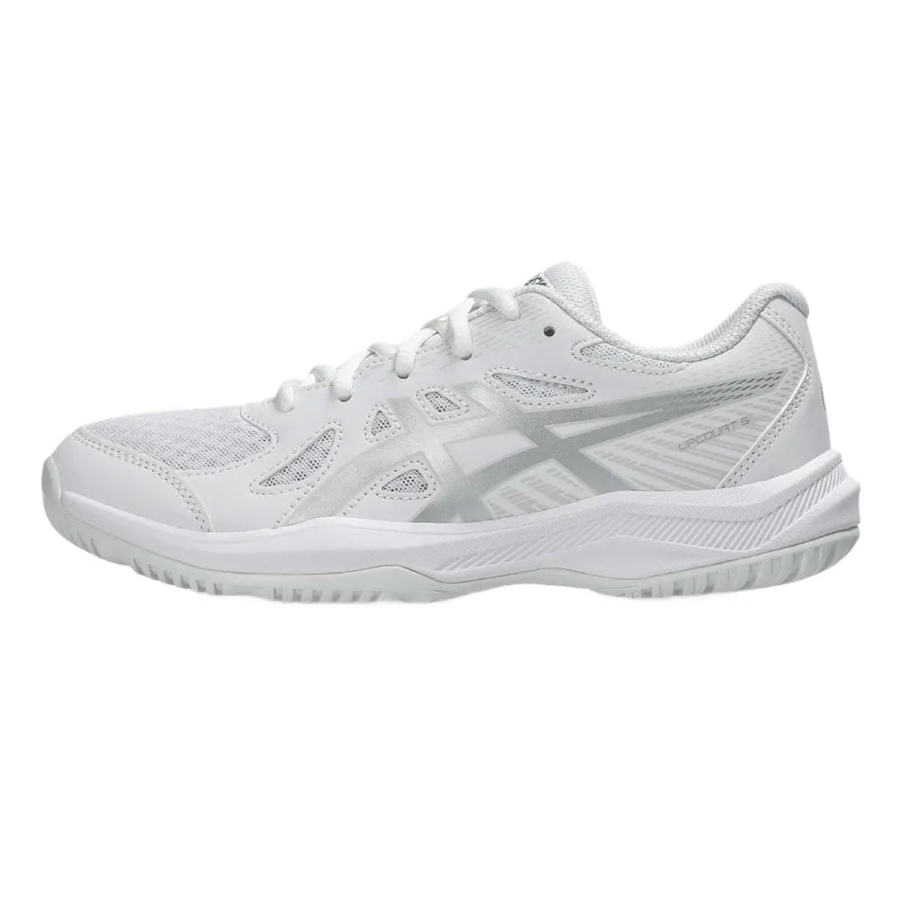 Asics Upcourt 6 GS Junior Indoor Court Shoe (White/Pure Silver) - RacquetGuys.ca