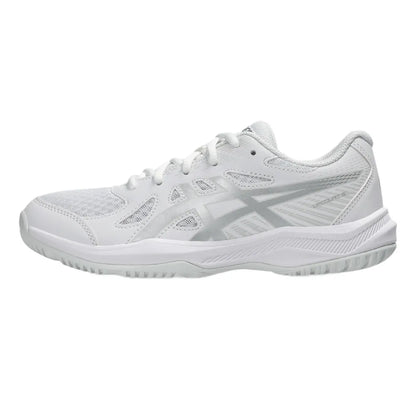 Asics Upcourt 6 GS Junior Indoor Court Shoe (White/Pure Silver) - RacquetGuys.ca