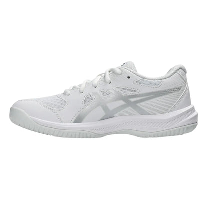 Asics Upcourt 6 GS Junior Indoor Court Shoe (White/Pure Silver) - RacquetGuys.ca
