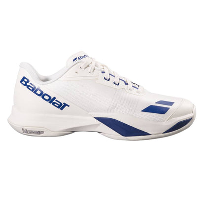 Babolat Jet Mach 4 Men's Tennis Shoe (White/Blue) - RacquetGuys.ca