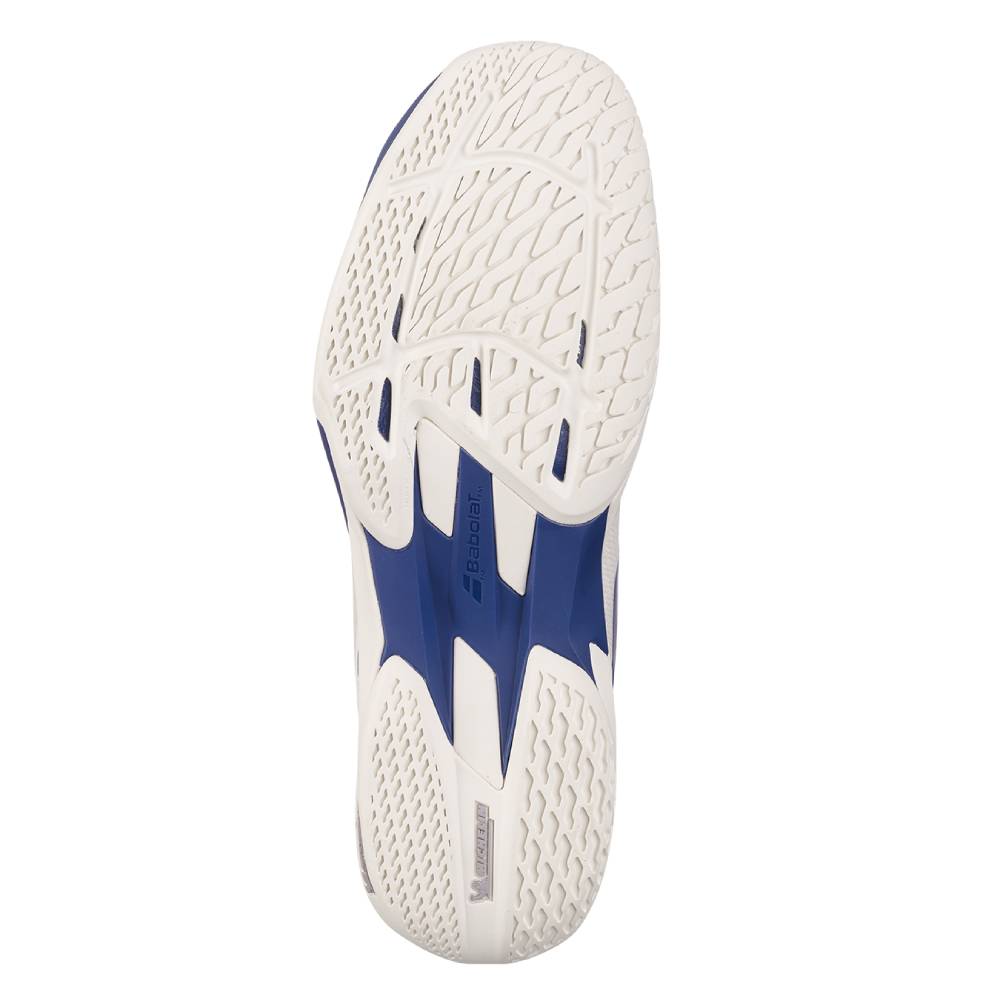 Babolat Jet Mach 4 Men's Tennis Shoe (White/Blue) - RacquetGuys.ca