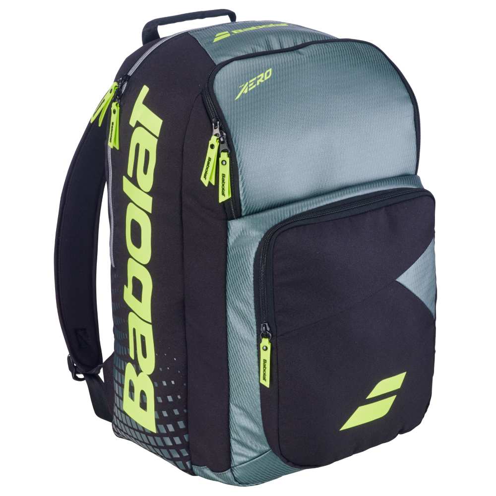 Babolat Pure Aero Backpack Gen 9 (Metalic Grey/Black/Yellow) - RacquetGuys.ca