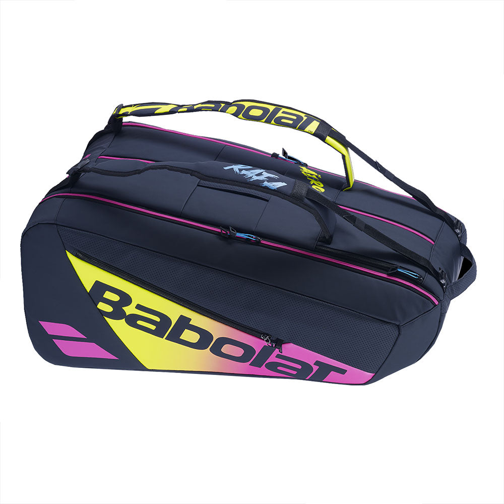 Babolat Pure Aero Rafa 12 Pack Racquet Bag (Black/Yellow/Pink) - RacquetGuys.ca