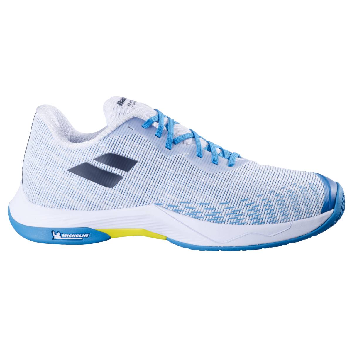 Babolat Shadow Spirit Men's Indoor Court Shoe (White/Algier Blue) - RacquetGuys.ca