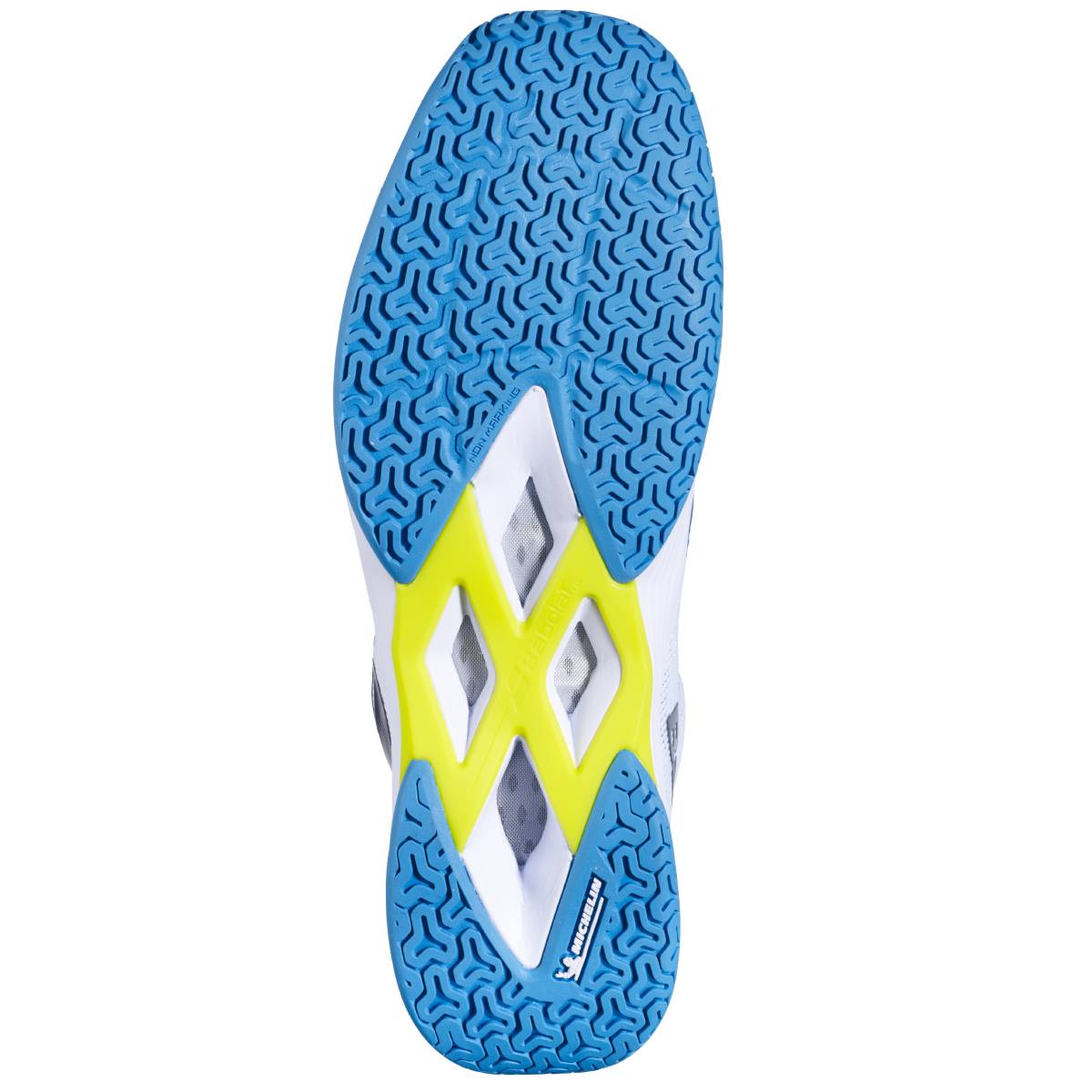 Babolat Shadow Spirit Men's Indoor Court Shoe (White/Algier Blue) - RacquetGuys.ca