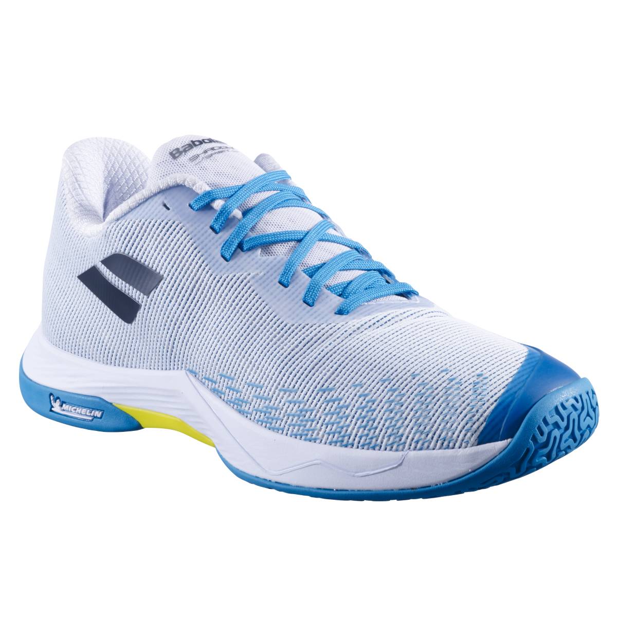 Babolat Shadow Spirit Men's Indoor Court Shoe (White/Algier Blue) - RacquetGuys.ca