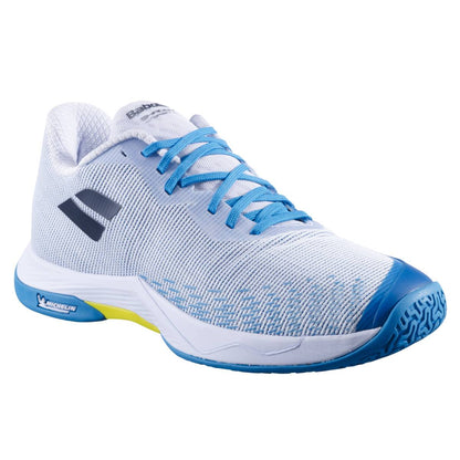 Babolat Shadow Spirit Men's Indoor Court Shoe (White/Algier Blue) - RacquetGuys.ca