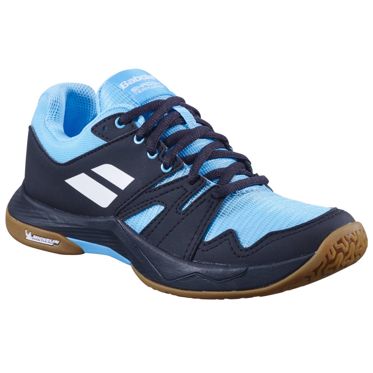 Babolat Shadow Team Junior Indoor Court Shoe (Black/Blue) - RacquetGuys.ca