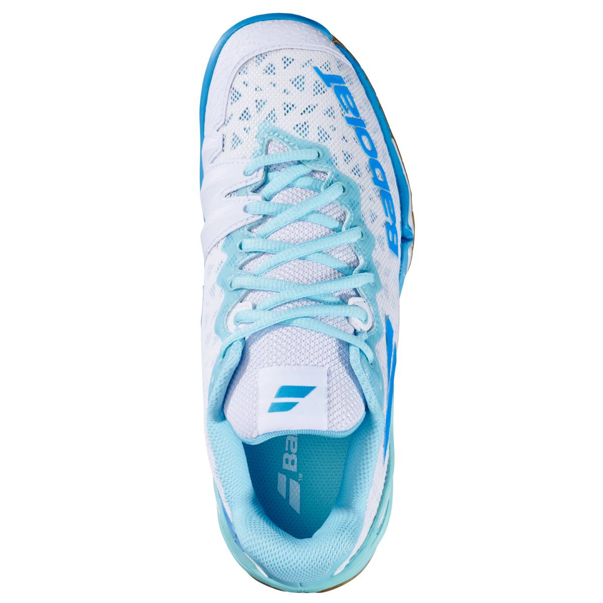 Babolat Shadow Tour 4 Women's Indoor Court Shoe (White/Lagoon) - RacquetGuys.ca