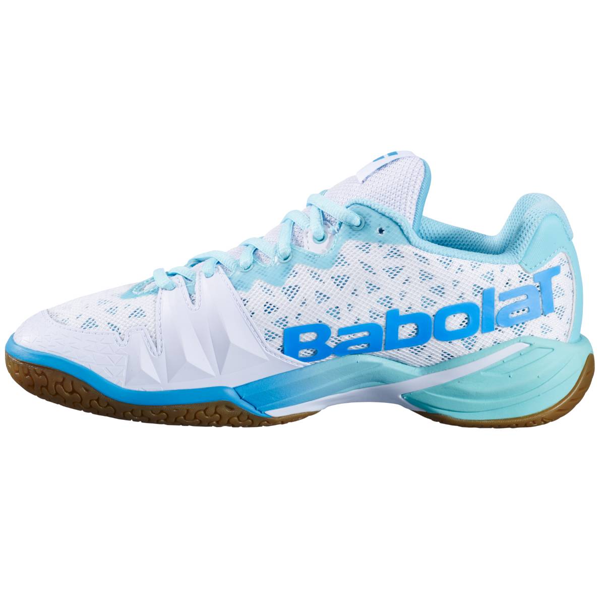 Babolat Shadow Tour 4 Women's Indoor Court Shoe (White/Lagoon) - RacquetGuys.ca