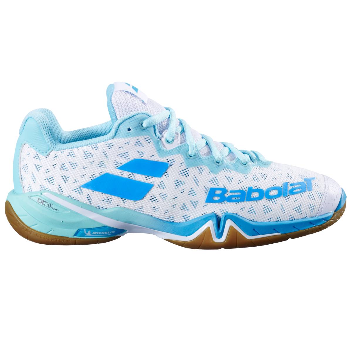 Babolat Shadow Tour 4 Women's Indoor Court Shoe (White/Lagoon) - RacquetGuys.ca