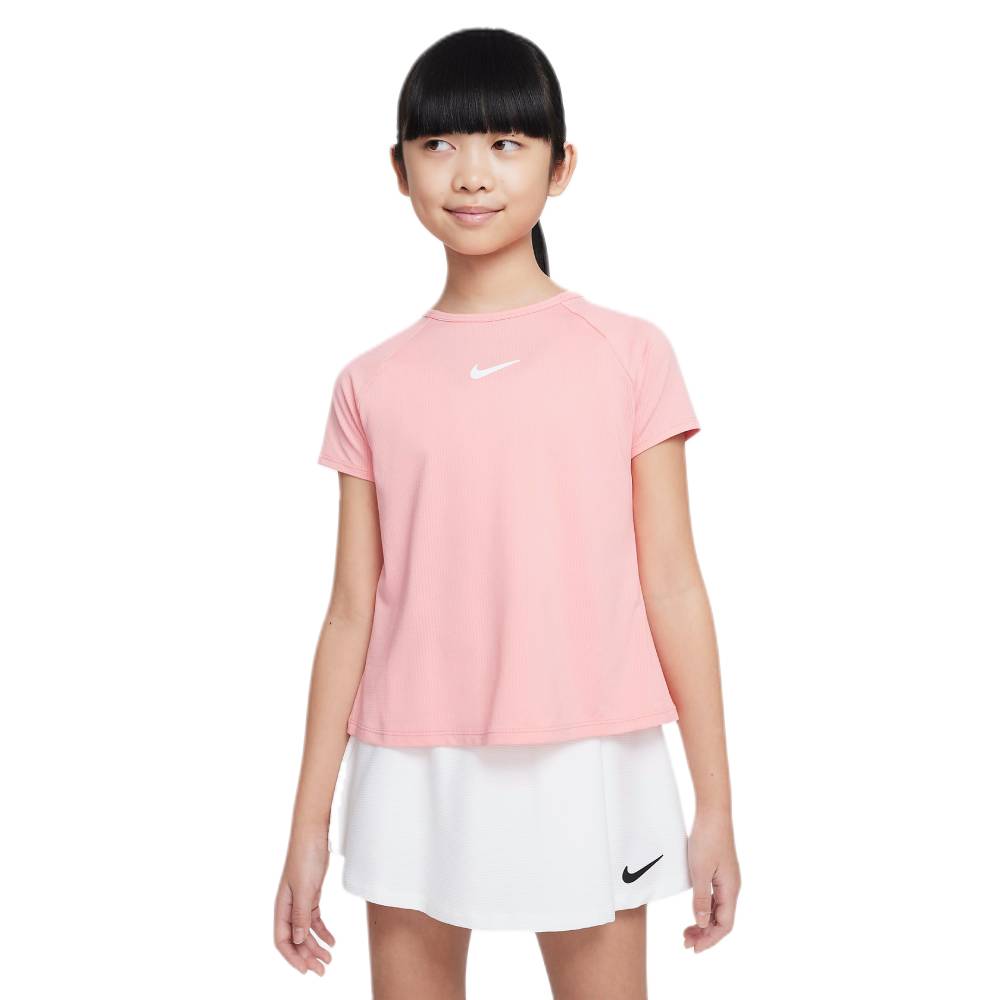 Nike Girls'  Dri-FIT Victory Top (Pink/White) - RacquetGuys.ca