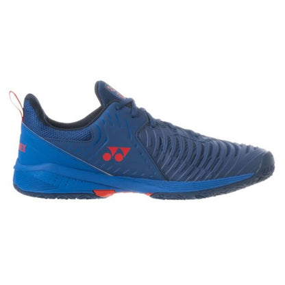 Yonex Power Cushion Sonicage 3 Clay Men's Tennis Shoe (Navy/Red) - RacquetGuys.ca