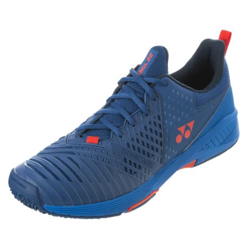 Yonex Power Cushion Sonicage 3 Clay Men's Tennis Shoe (Navy/Red) - RacquetGuys.ca