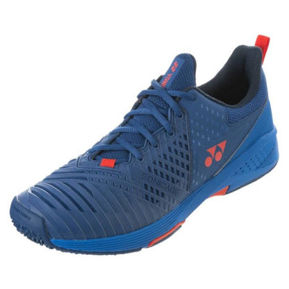 Yonex Power Cushion Sonicage 3 Clay Men's Tennis Shoe (Navy/Red) - RacquetGuys.ca