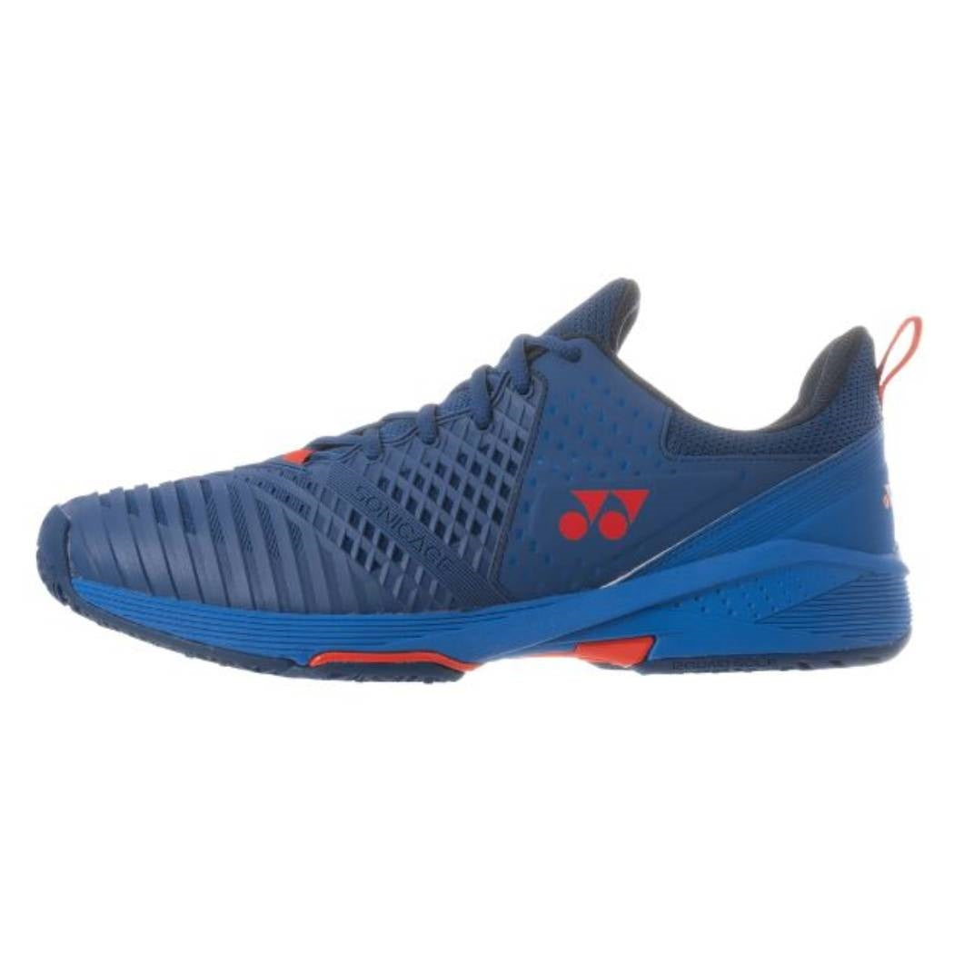 Yonex Power Cushion Sonicage 3 Clay Men's Tennis Shoe (Navy/Red) - RacquetGuys.ca