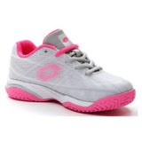 Lotto Mirage 300 Court Junior Tennis Shoe (Vapor Grey/Vivid Fuchsia)