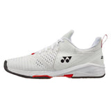 Yonex Power Cushion Sonicage 3 Men's Tennis Shoe (White/Red) - RacquetGuys.ca