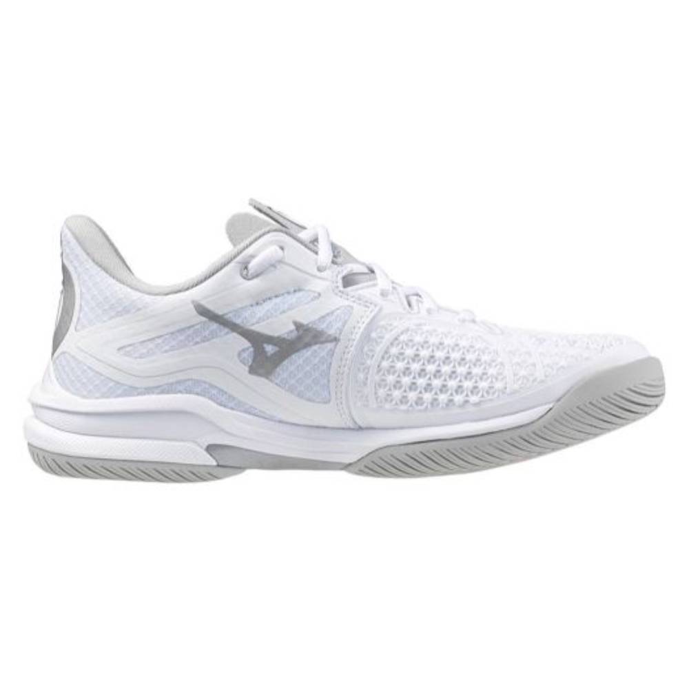 Mizuno Wave Exceed Tour 6 AC Women's Tennis Shoe (White/Silver) - RacquetGuys.ca