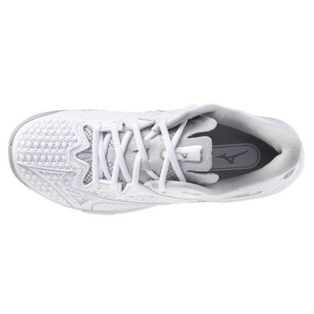 ホワイトフィッシュ Mizuno Wave Exceed Tour 6 AC Women's Tennis Shoe (White/Silver