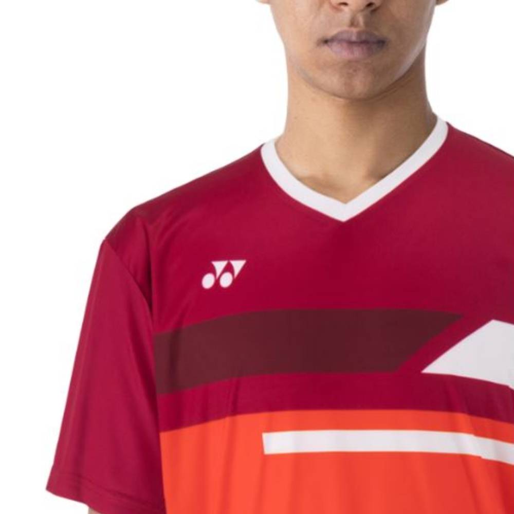 Yonex Men's Crew Neck Shirt (Reddish Rose) - RacquetGuys.ca