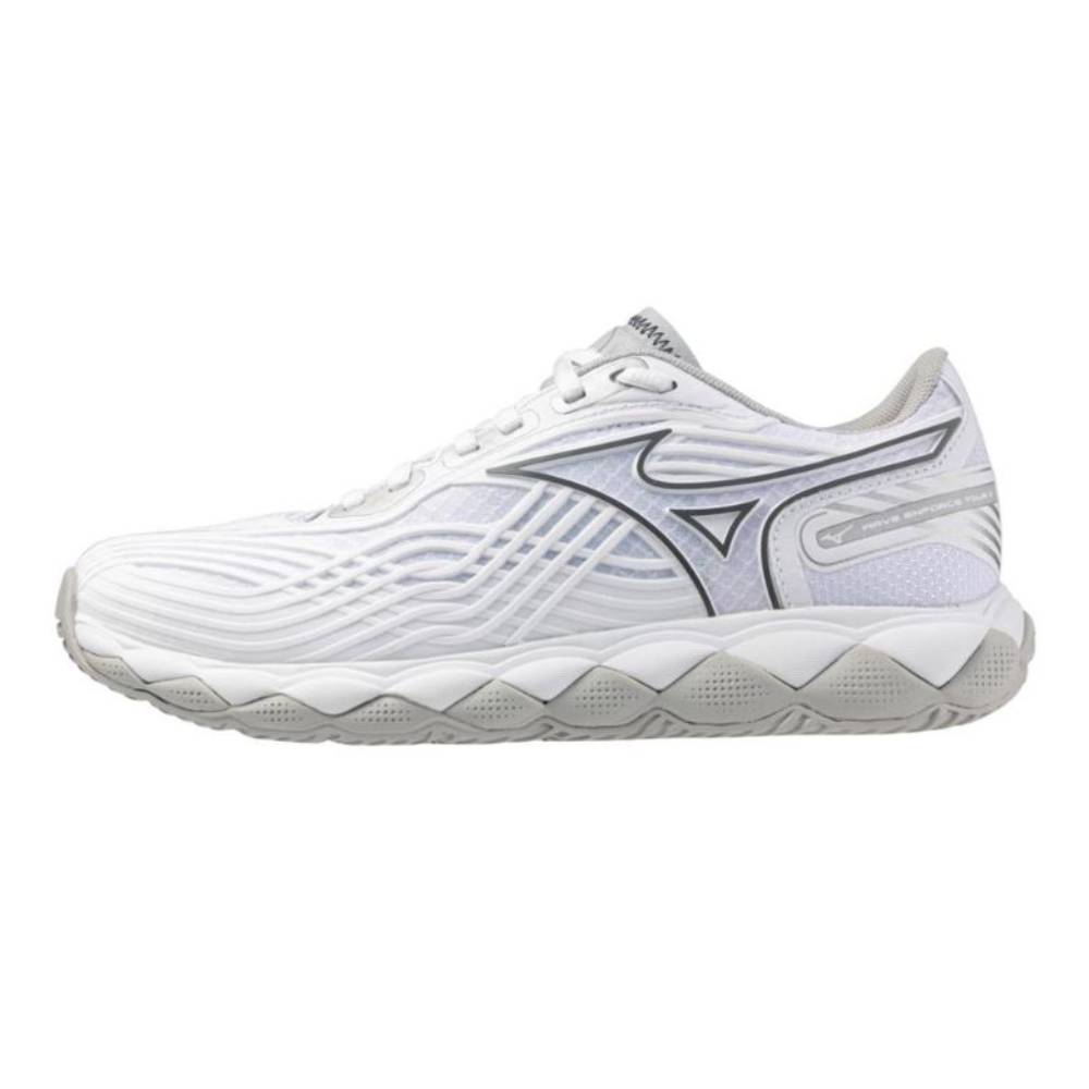 Mizuno Wave Enforce Tour 2 AC Women's Tennis Shoe (White/Silver) - RacquetGuys.ca
