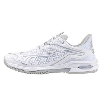 Mizuno Wave Exceed Tour 6 AC Women's Tennis Shoe (White/Silver) - RacquetGuys.ca