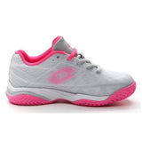 Lotto Mirage 300 Court Junior Tennis Shoe (Vapor Grey/Vivid Fuchsia)