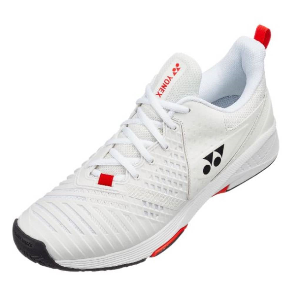 Yonex Power Cushion Sonicage 3 Men's Tennis Shoe (White/Red) - RacquetGuys.ca