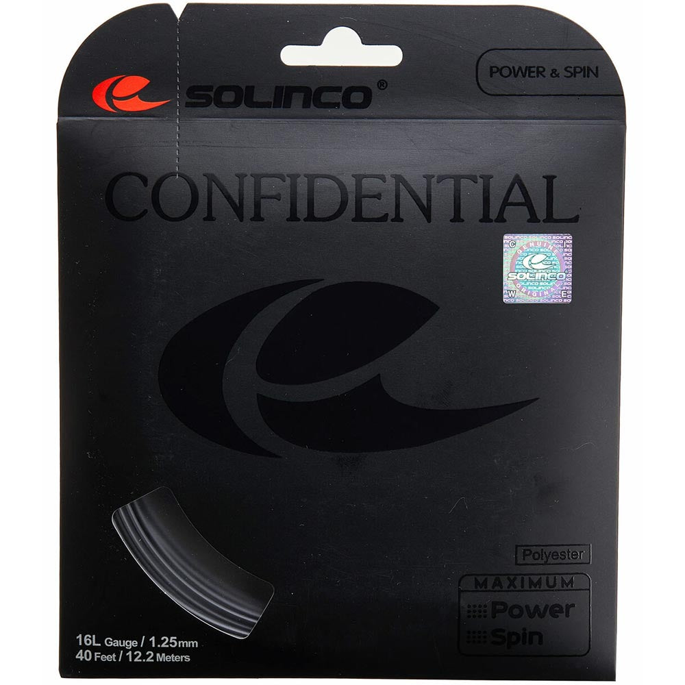 Solinco Confidential 16L/1.25 Tennis String (Grey) - RacquetGuys.ca