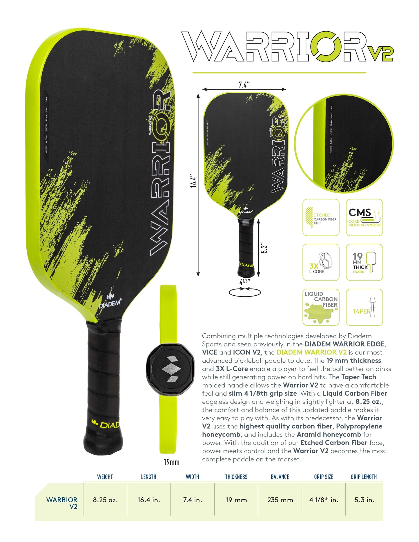 Diadem Warrior V2 - RacquetGuys.ca