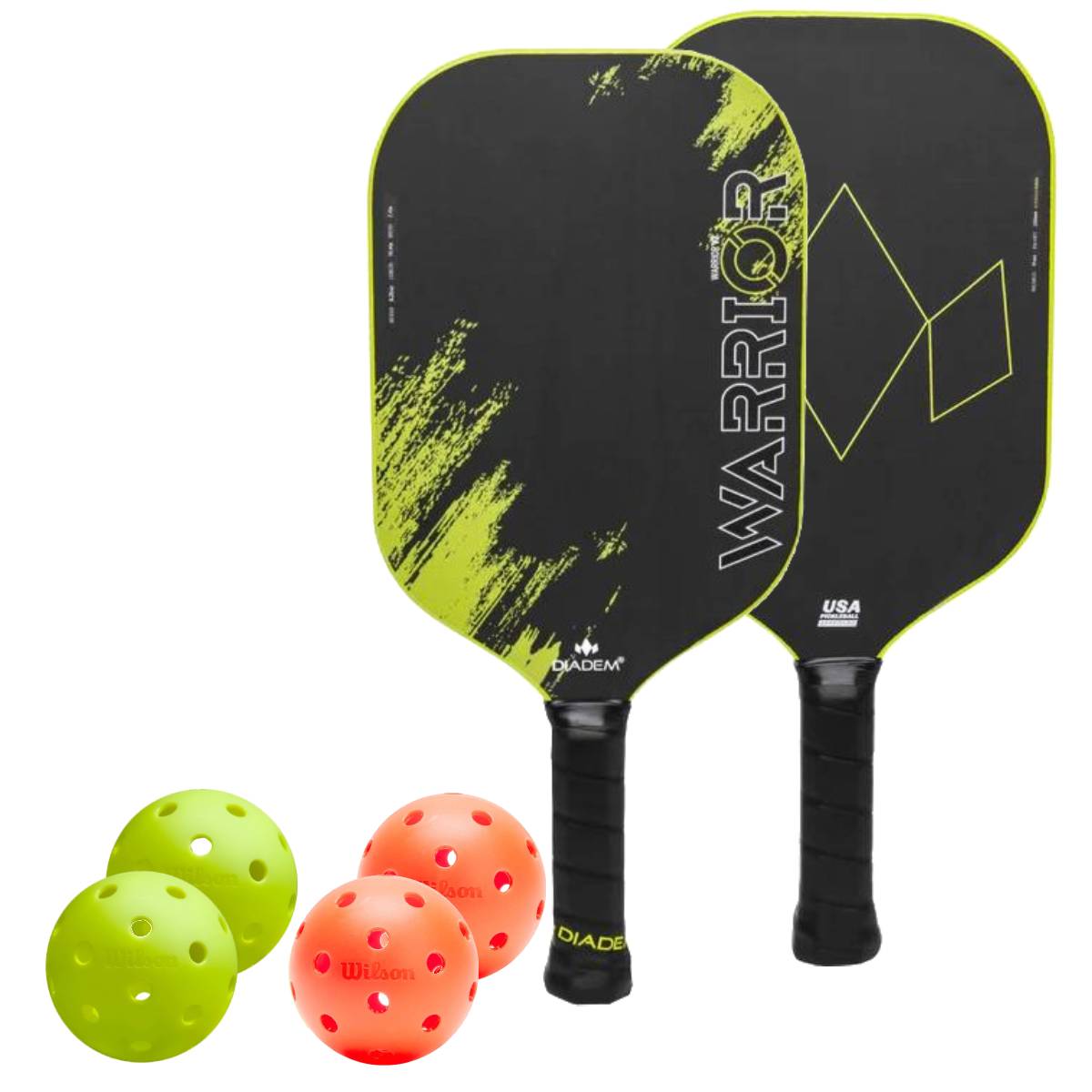 Diadem Warrior V2 2 Paddle Pickleball Bundle - RacquetGuys.ca