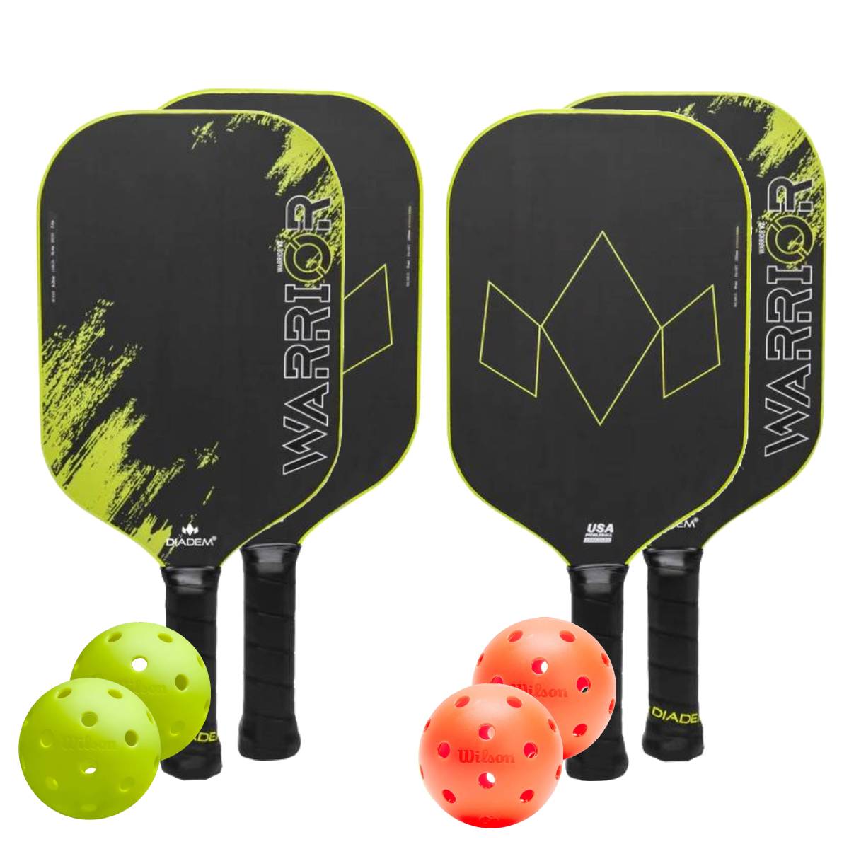 Diadem Warrior V2 4 Paddle Pickleball Bundle - RacquetGuys.ca