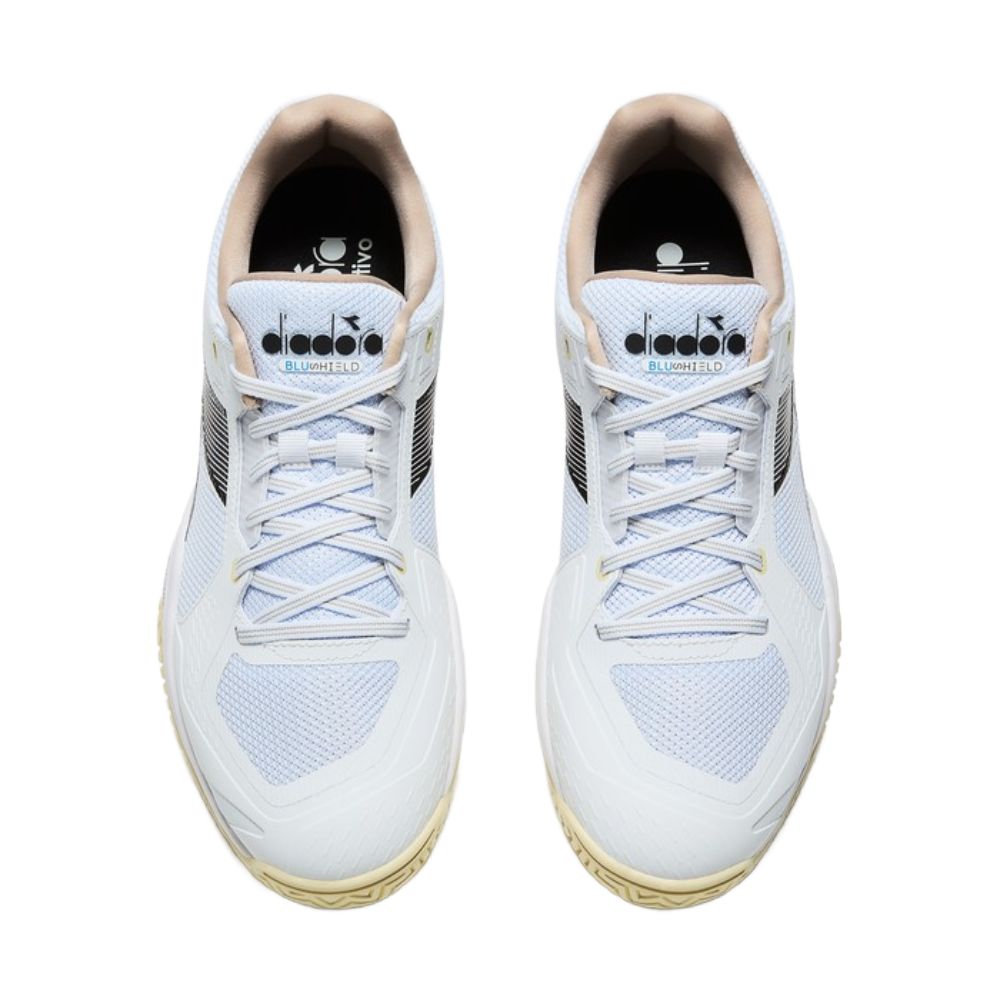 Diadora Blushield Torneo 3 Men's Tennis Shoe (White/Black/Rutabaga) - RacquetGuys.ca